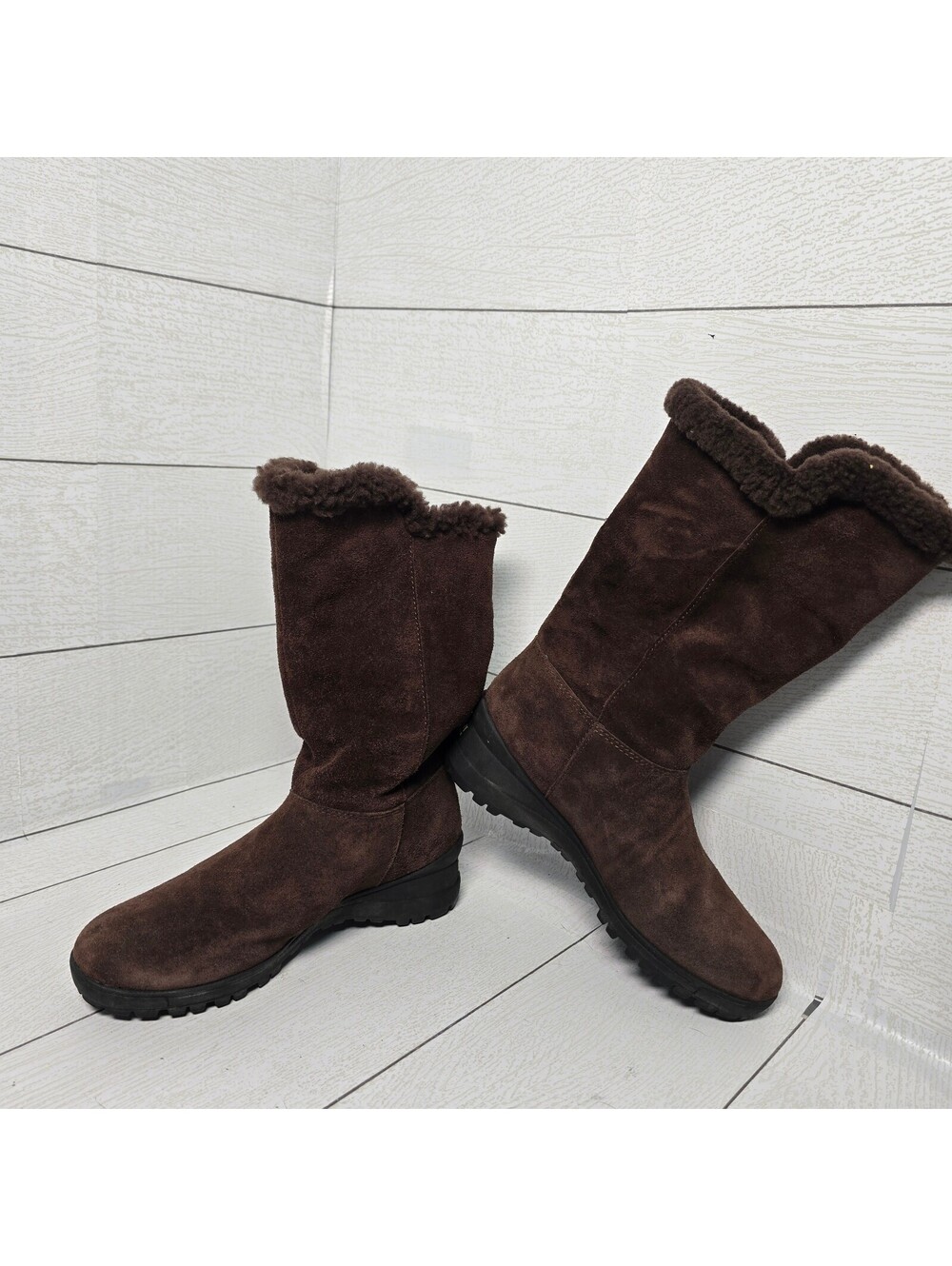 Lauren Ralph Lauren Tadina Women’s 5B Brown Suede Shearling Winter Boots